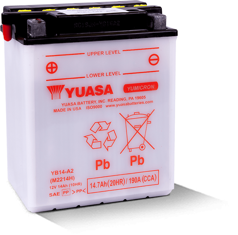 Yuasa YB14-A2 Yumicron CX 12 Volt Battery - YUAM2214HIND