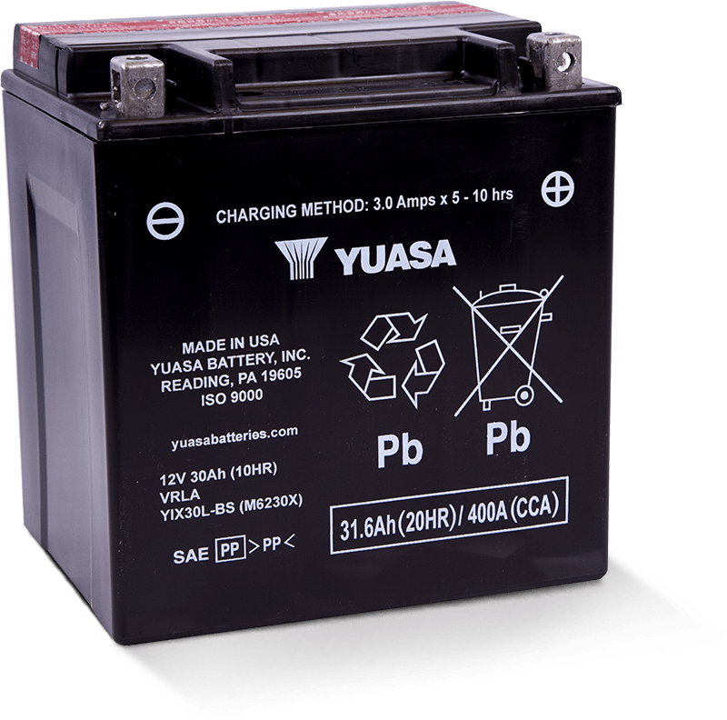 Yuasa YIX30L-BS-PW High Performance Maintenance Free AGM 12 Volt Battery (Bottle Supplied) - YUAM6230XPW