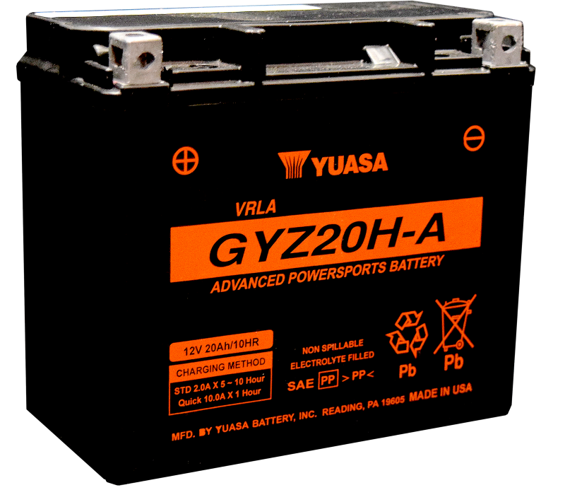 Yuasa GYZ20HA High Performance Maintenance Free AGM 12 Volt Battery - YUAM720GHA