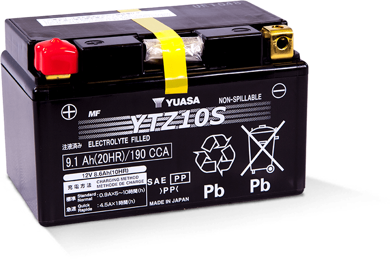 Yuasa YTZ10S Maintenance Free AGM 12 Volt Battery - YUAM7210A