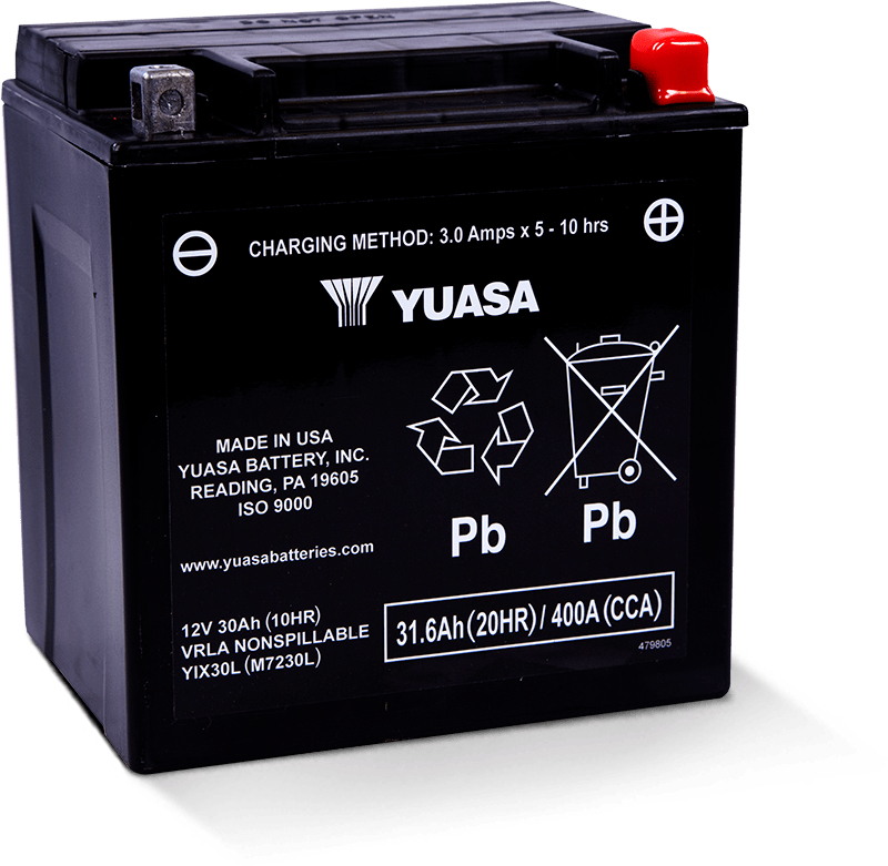 Yuasa YIX30L Maintenance Free AGM 12 Volt Battery - YUAM7230L