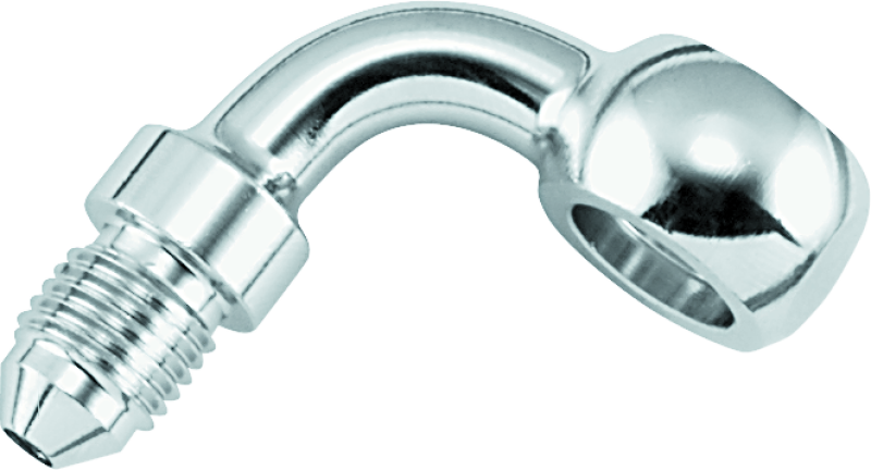 Twin Power Chrome Brake Fitting 3/8 Inch X AN3 90 Degree Banjo Adaptor - 035959