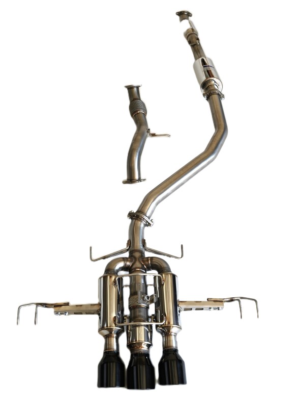 Invidia 22+ HONDA CIVIC TYPE-R FL5 R400 SINGLE LAYER BLACK TIP CAT-BACK (NON POLISH PIPE) - HS22CTRFGM3SBL