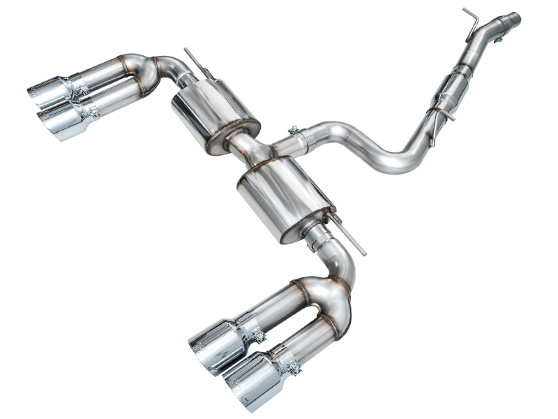 AWE 22-24 Audi 8Y S3 Touring Edition Exhaust - Chrome Silver Tips - 3015-42897