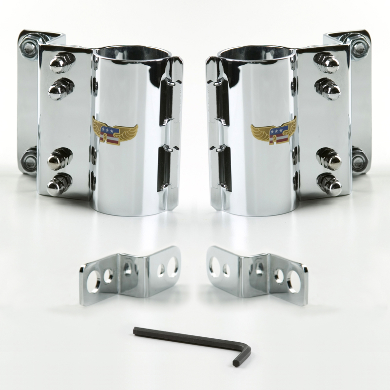 National Cycle 85-07 Honda Shadow / 01-03 Indian Scout/85-99 Kawasaki VN1500 Wide Mount Chrome Kit - KIT-CJK