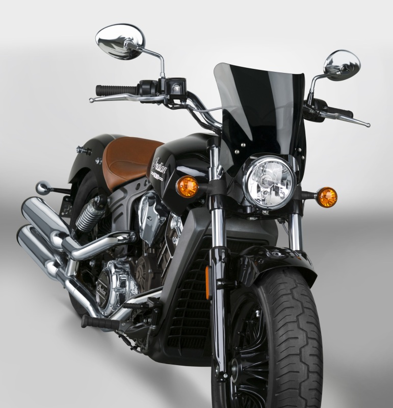 National Cycle Fits up to 48 mm. O.D. Mohawk Chorme Hardware/Straight Bracket/Windshield-Dark Tint - N2831-001