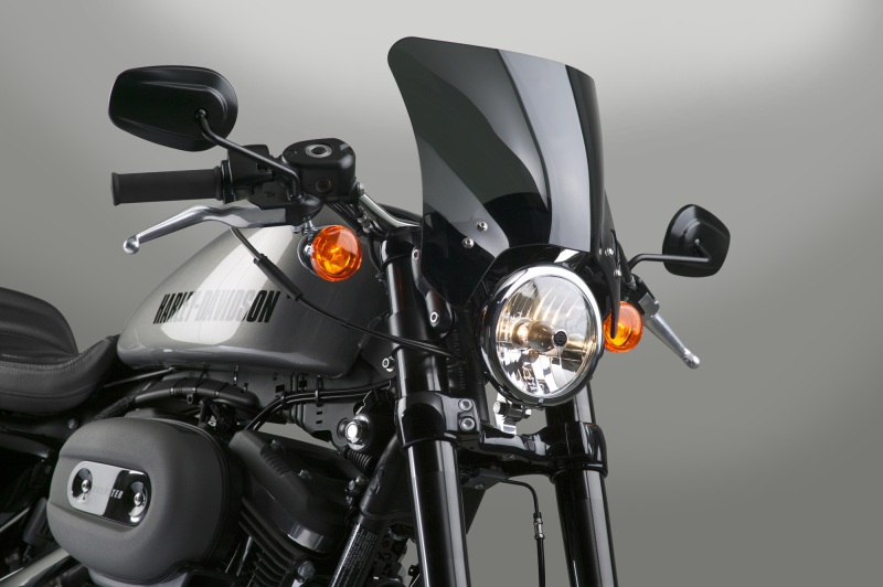 National Cycle Fits 52-56 mm. O.D. Mohawk Black Hardware/Straight Bracket/Windshield-Dark Tint - N2835-002