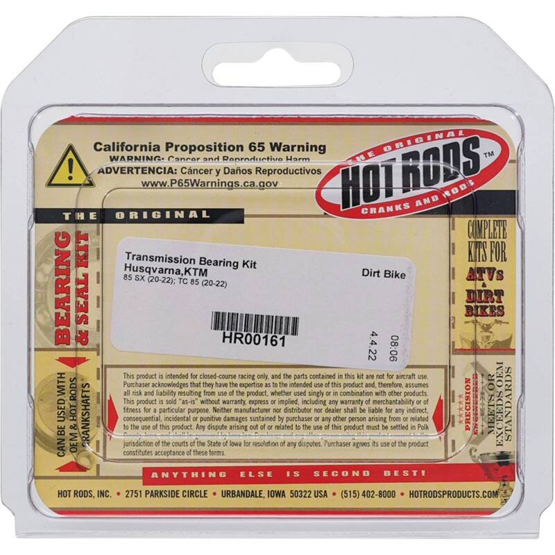 Hot Rods 20-22 Husqvarna TC 85 85cc Transmission Bearing Kit - HR00161