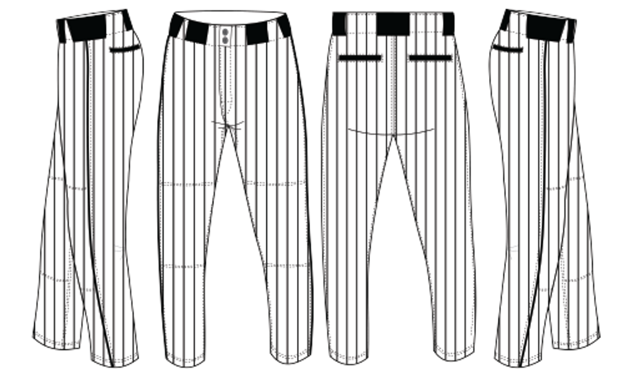 Black Pinstripe Baseball Pants Full Length - JayMac Sports Products