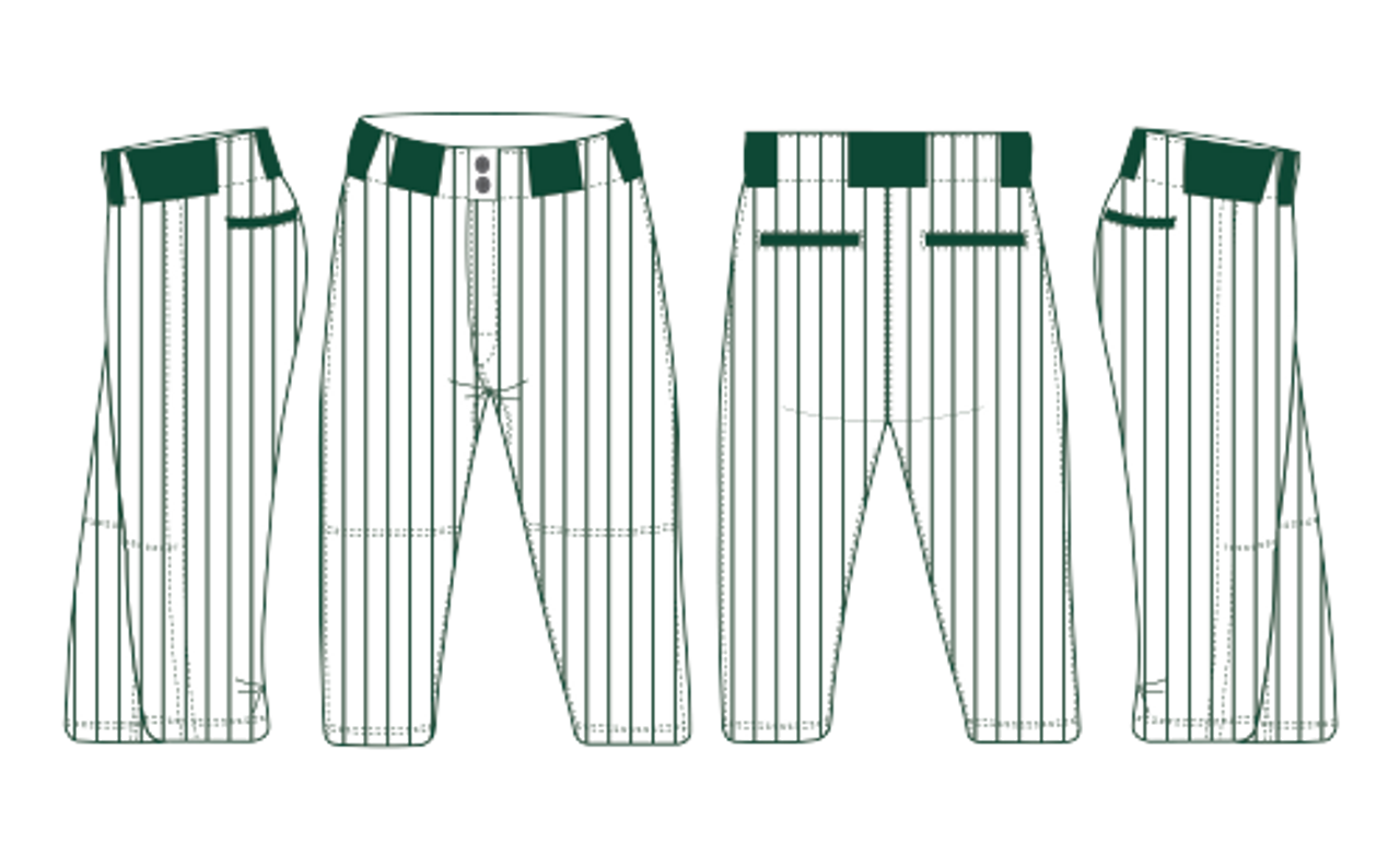 Hunter Green Pinstripe Baseball Pants Knickers - JayMac Sports