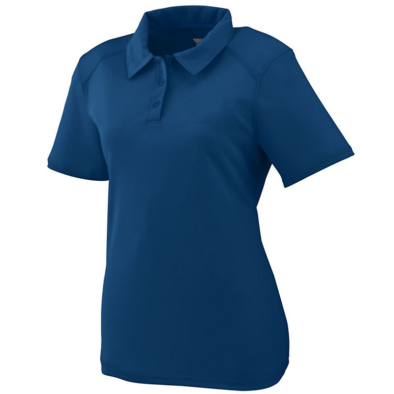 Womens Cut Navy Short Sleeve Dry Fit Polo - Main Image