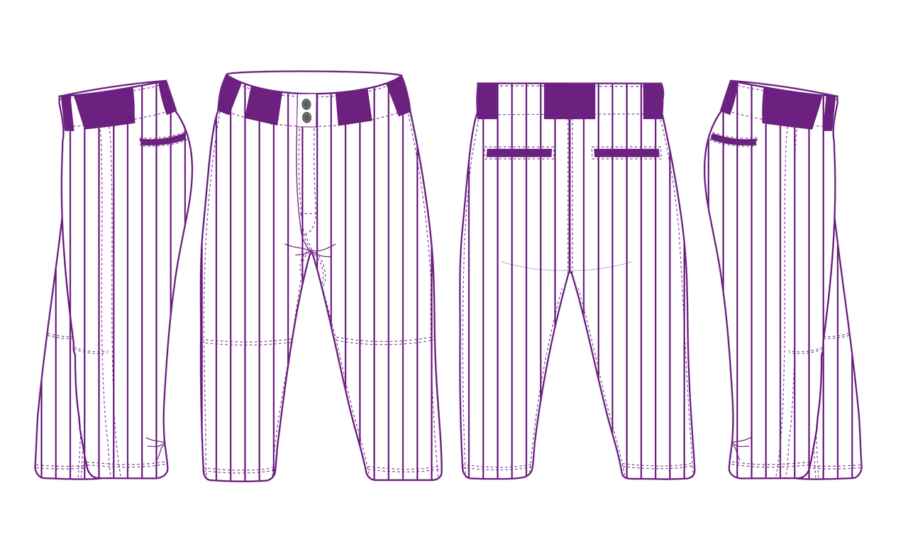 SC United Purple Pinstripe Baseball Pants - JayMac Sports Products