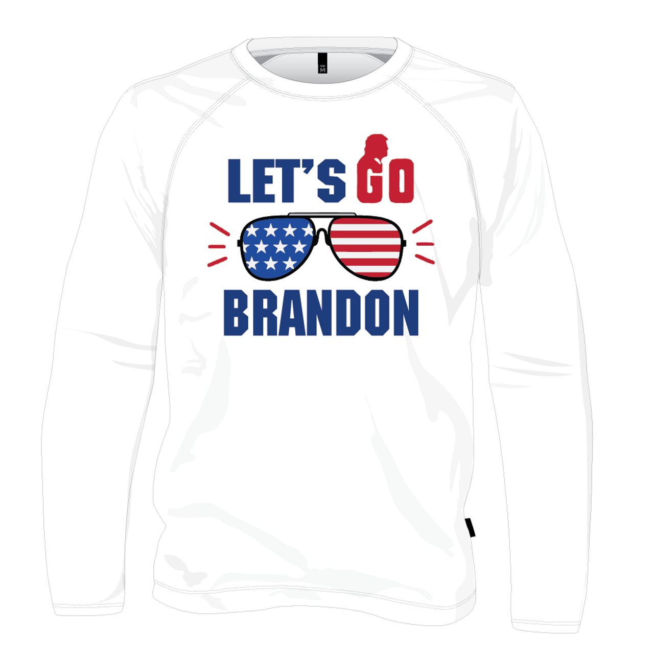 Let's Go Brandon Long Sleeve Dry Fit T Shirt - Gray - JayMac