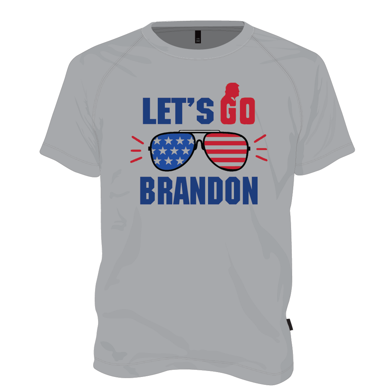 Let's Go Brandon Short Sleeve Dry Fit T Shirt - Gray
