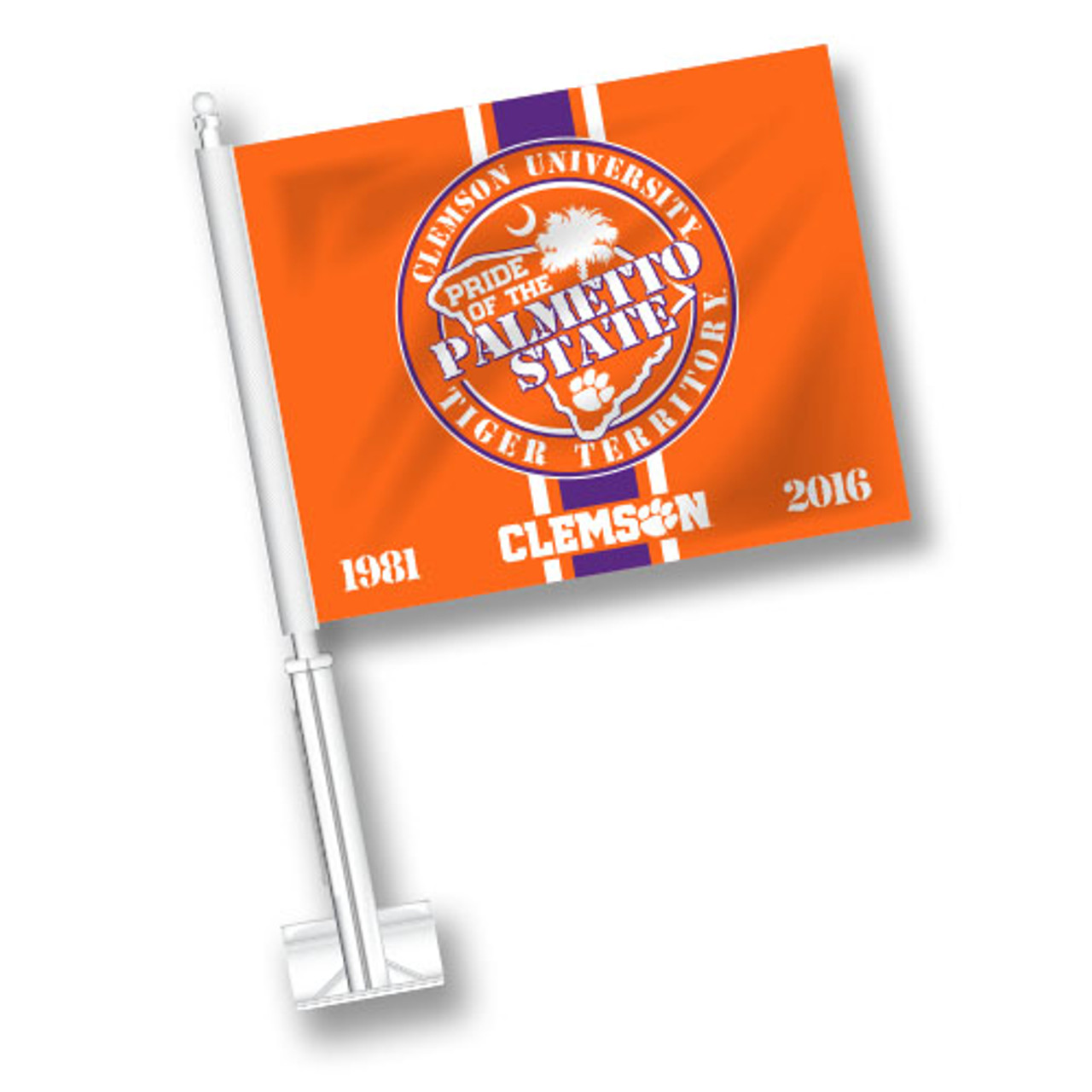 Clemson Car Flag - Palmetto Pride - JayMac Sports Products