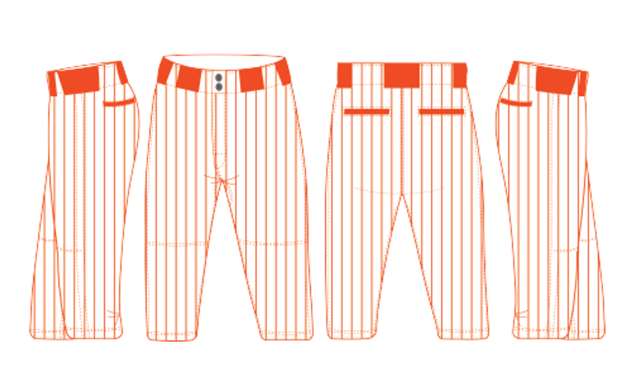 Gator Orange Pinstripe Baseball Pants Knickers - JayMac Sports Products