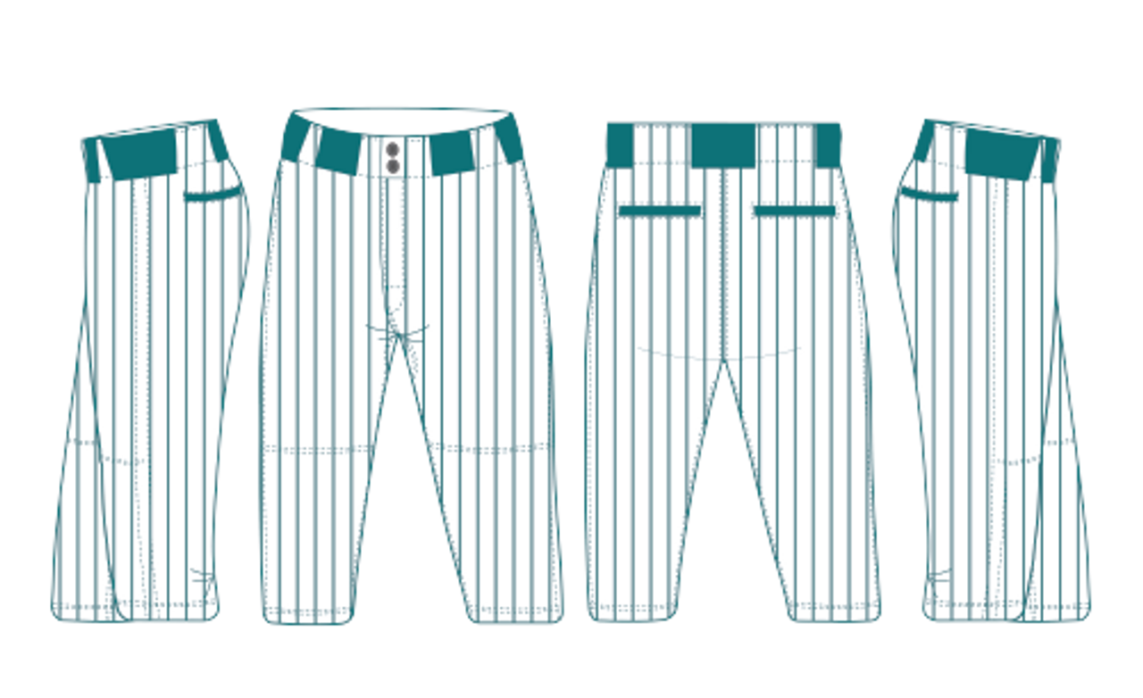 Coastal Teal Pinstripe Baseball Pants Knickers - JayMac Sports