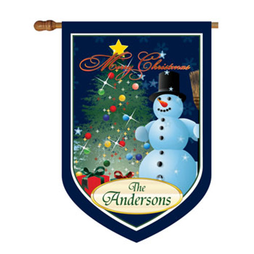 Christmas Scene Personalized House Flag