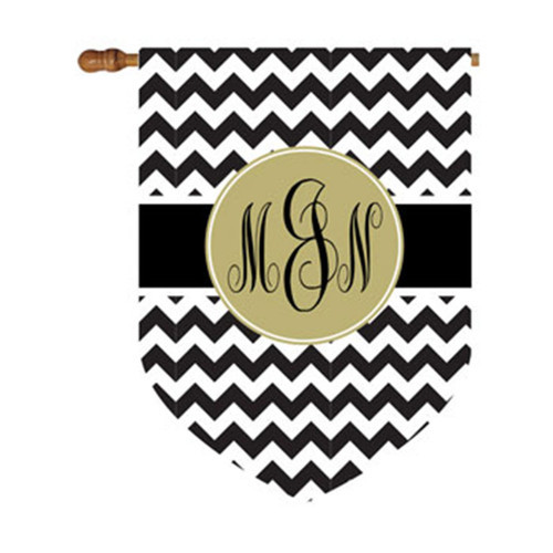 Chevron Circle Monogram House Flag