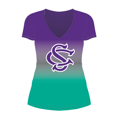 SC United Ladies Short Sleeve V Neck - Dry Fit - Ombre