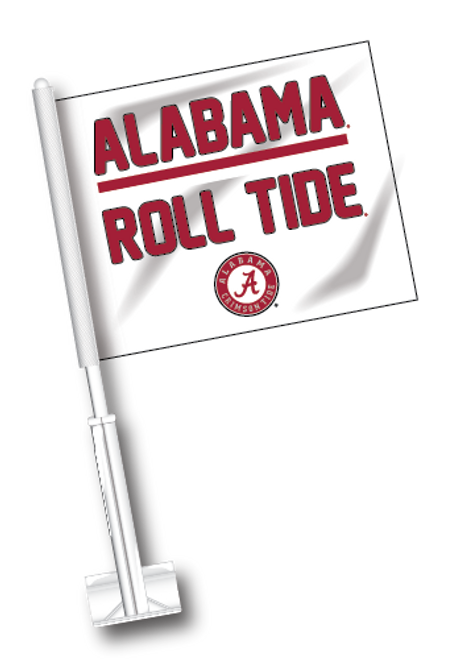 Alabama Car Flag - Bar Design White