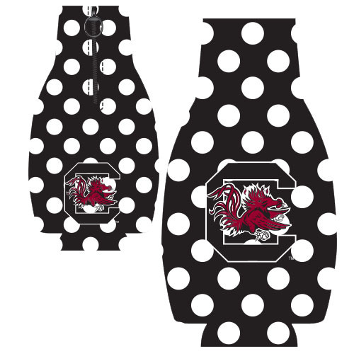 South Carolina Bottle Coozie - Black Dots