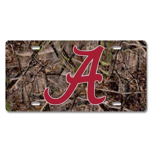 Alabama Metal License Plate - Script A Camo