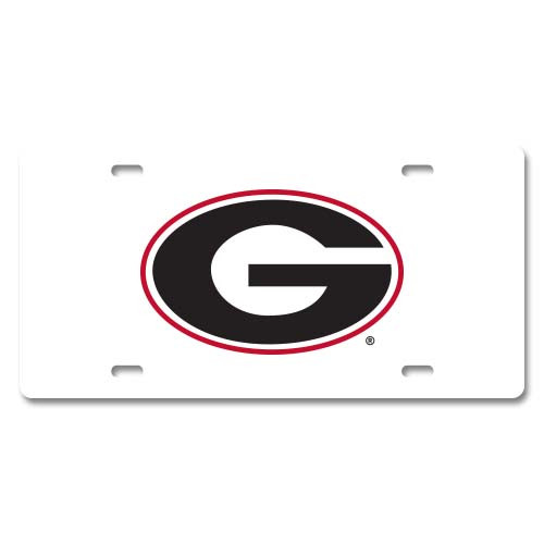 Georgia Metal License Plate - White