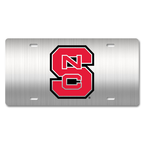 NC State Metal License Plate - Silver