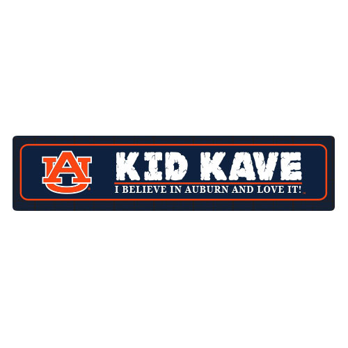 Auburn 4"x18" Metal Sign - Kid Kave