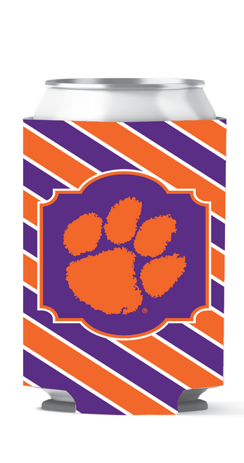 Clemson Can Coozie - Stripes