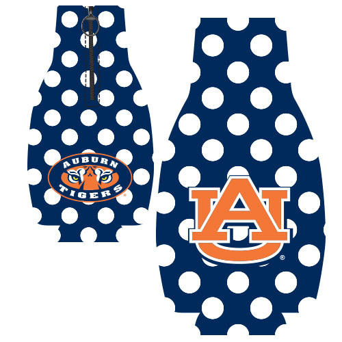 Auburn Bottle Coozie - Dots Alternate