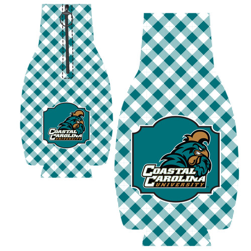 Coastal Carolina Bottle Coozie - Gingham