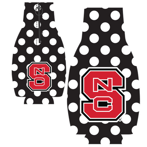 North Carolina State Bottle Coozie - Dots Alternate