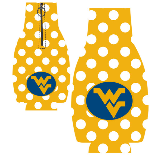 West Virginia Bottle Coozie - Dots Alternate