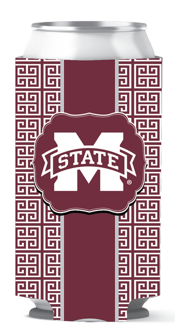 Mississippi State Energy Coozie - Greek Key