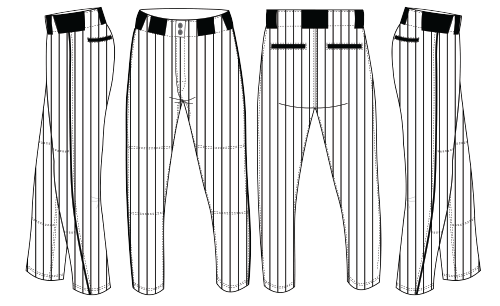 Black Pinstripe Baseball Pants Full Length