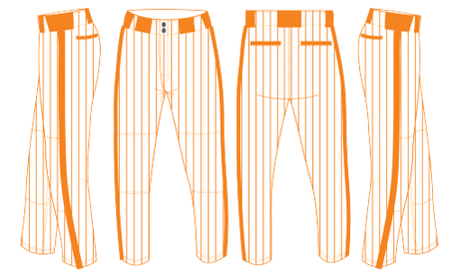 Tennessee Orange Pinstripe Baseball Pants Piped