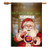 Clemson Santa with Ornament House Flag