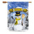 Iowa Snowman with Broom House Flag