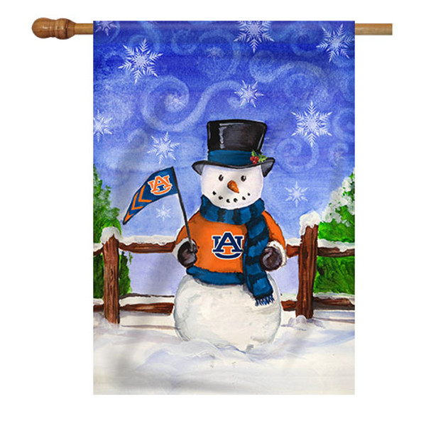 Auburn Snowman House Flag