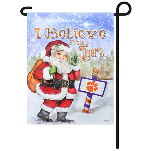 Clemson Santa Garden Flag