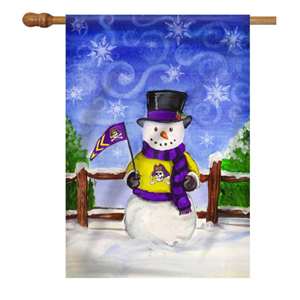 East Carolina Snowman House Flag