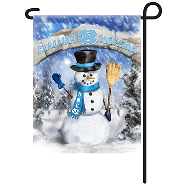North Carolina Snowman with Broom Garden Flag