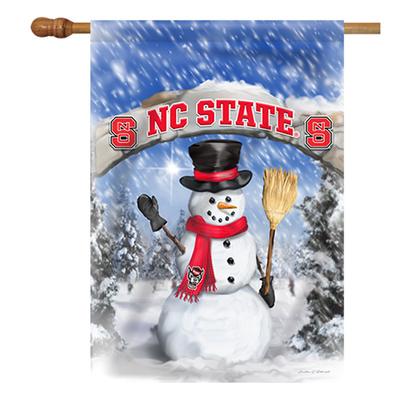 North Carolina State Snowman with Broom House Flag