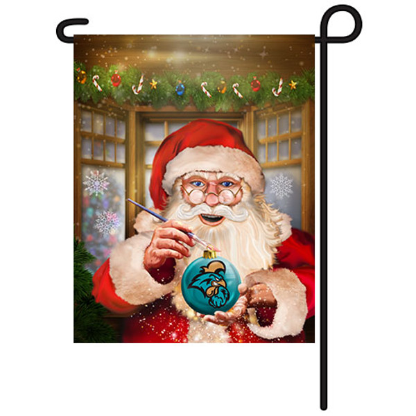 Coastal Carolina Santa with Ornament Garden Flag