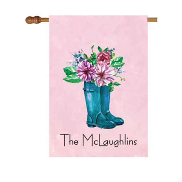 Flower Boot Personalized House Flag