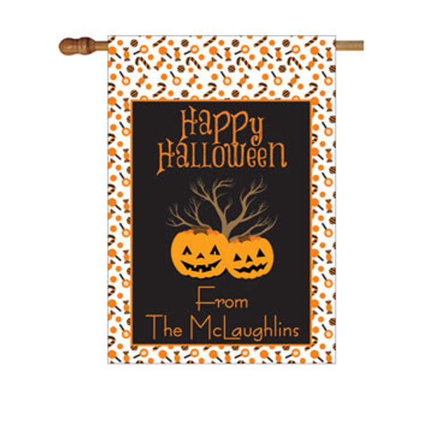 Halloween Pumpkins Personalized House Flag
