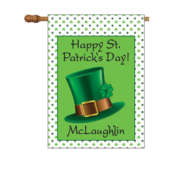 St. Patrick's Day Hat Personalized House Flag