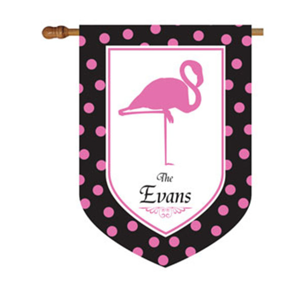 Flamingo Personalized House Flag